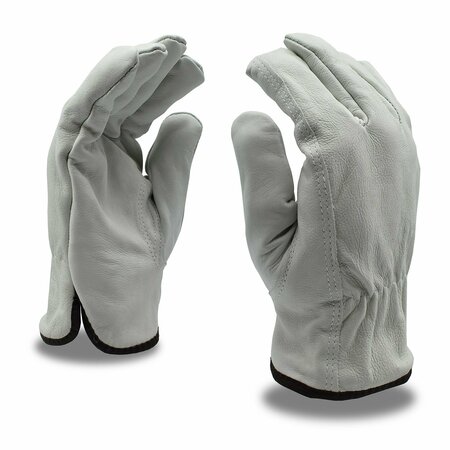 CORDOVA Driver, Cowhide, Premium, Grain, Lined Fleece Gloves, XL, 12PK 8240XL